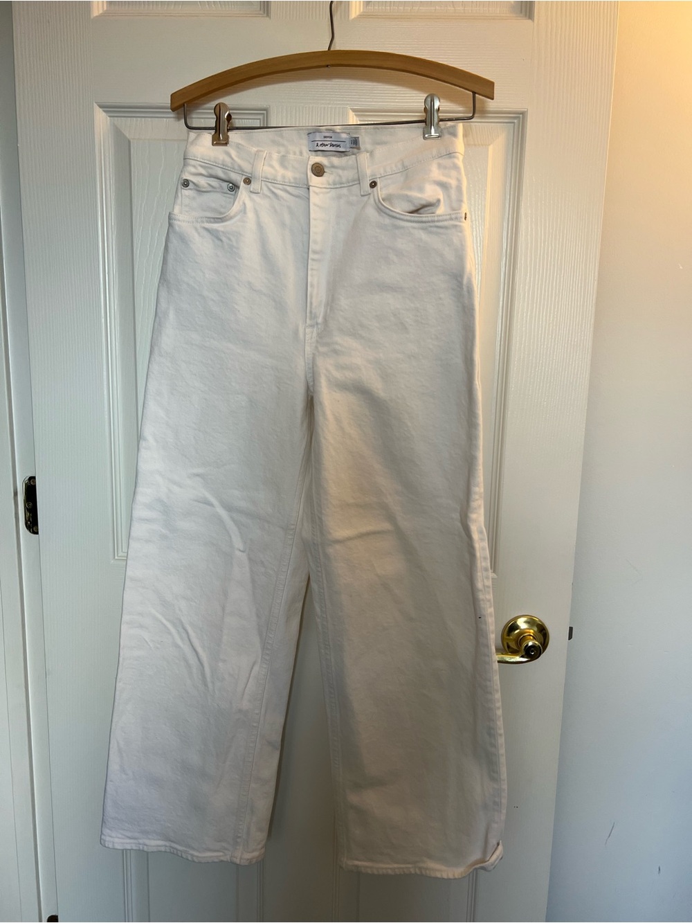 & Other Stories White Wide Leg Jeans